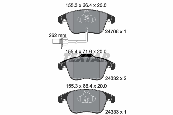 TEXTAR Bremseklodser 2470601 for AUDI (FAW) VW