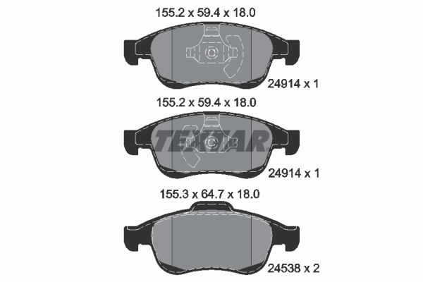 TEXTAR Bremseklodser 2491401 for RENAULT NISSAN MITSUBISHI