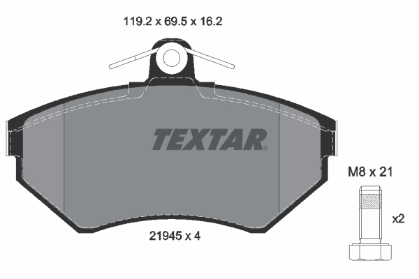 TEXTAR Bremseklodser 2194502 for SKODA VW AUDI