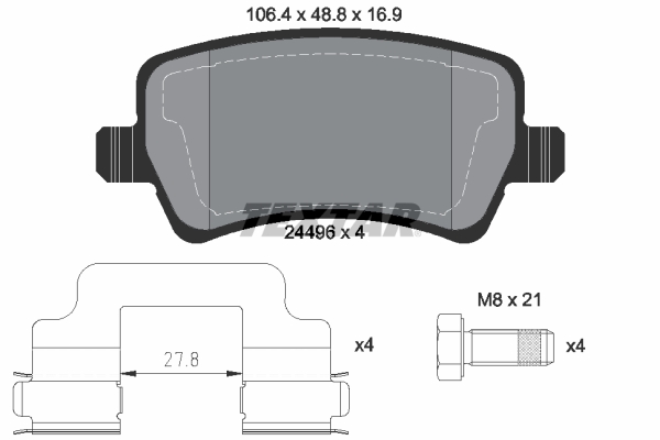 TEXTAR Bremseklodser 2449601 for VOLVO LAND ROVER