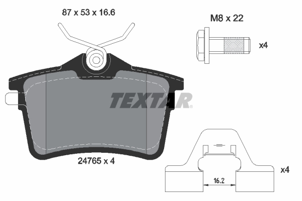 TEXTAR Bremseklodser 2476501 for CITROËN PEUGEOT