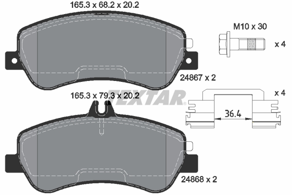TEXTAR Bremseklodser 2486701 for MERCEDES-BENZ