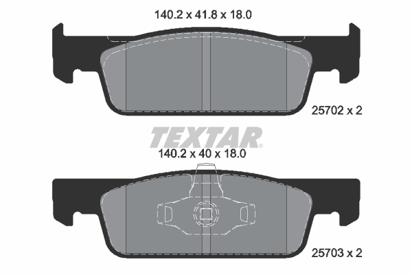 TEXTAR Bremseklodser 2570201 for BYD RENAULT DACIA SMART