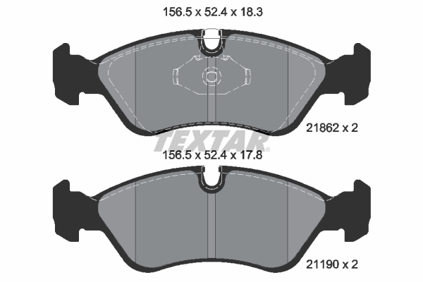 TEXTAR Bremseklodser 2186201 for OPEL DAEWOO CHEVROLET VAUXHALL