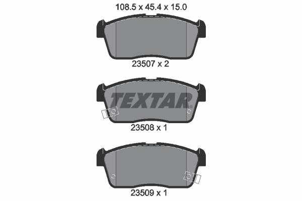 TEXTAR Bremseklodser 2350701 for NISSAN DAIHATSU TOYOTA SUZUKI MAZDA MITSUBISHI SUBARU
