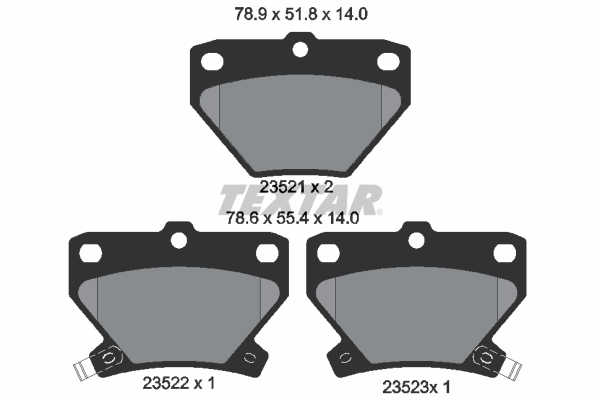 TEXTAR Bremseklodser 2352101 for PONTIAC TOYOTA