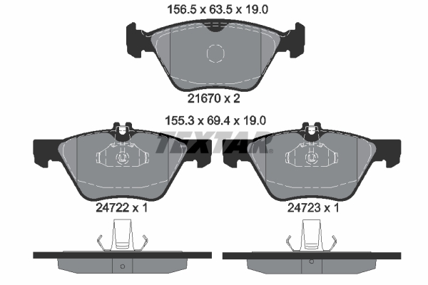 TEXTAR Bremseklodser 2472201 for MERCEDES-BENZ