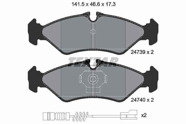 TEXTAR Bremseklodser 2473901 for MERCEDES-BENZ VW