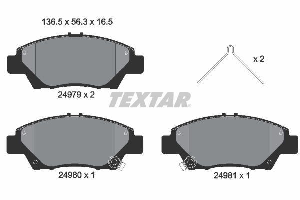 TEXTAR Bremseklodser 2497901 for HONDA