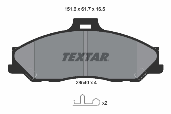 TEXTAR Bremseklodser 2354001 for FORD FORD USA MAZDA MITSUBISHI