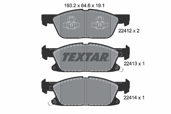 TEXTAR Bremseklodser 2241201 for FORD FORD USA LINCOLN FORD (CHANGAN)