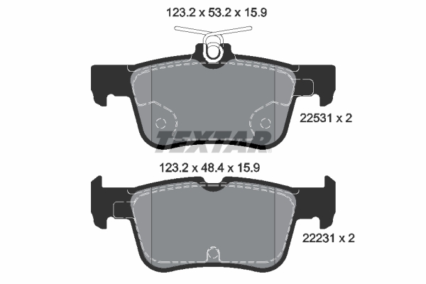 TEXTAR Bremseklodser 2253101 for FORD FORD (CHANGAN) FORD USA LINCOLN