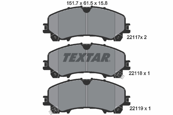 TEXTAR Bremseklodser 2211701 for INFINITI NISSAN RENAULT