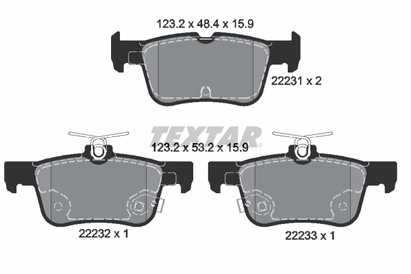 TEXTAR Bremseklodser 2223101 for FORD LINCOLN
