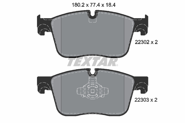 TEXTAR Bremseklodser 2230201 for JAGUAR LAND ROVER