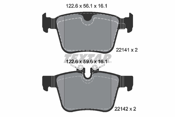 TEXTAR Bremseklodser 2214101 for VOLVO POLESTAR LAND ROVER JAGUAR
