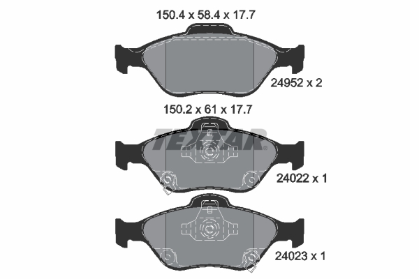TEXTAR Bremseklodser 2495201 for TOYOTA