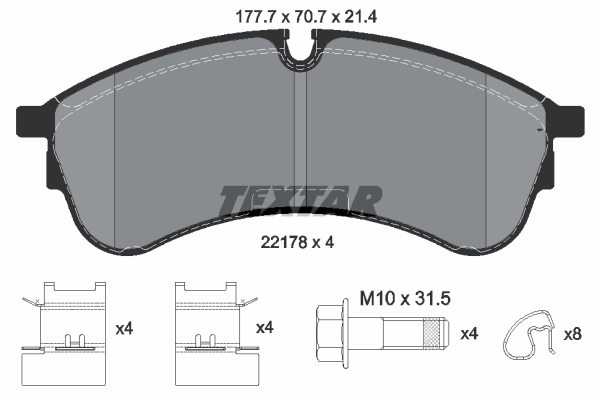 TEXTAR Bremseklodser 2217801 for MAN VW