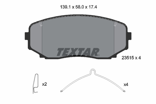 TEXTAR Bremseklodser 2351503 for FORD MAZDA FORD USA LINCOLN MITSUBISHI