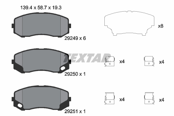 TEXTAR 2924901 for MITSUBISHI NISSAN FUSO (MITSUBISHI)