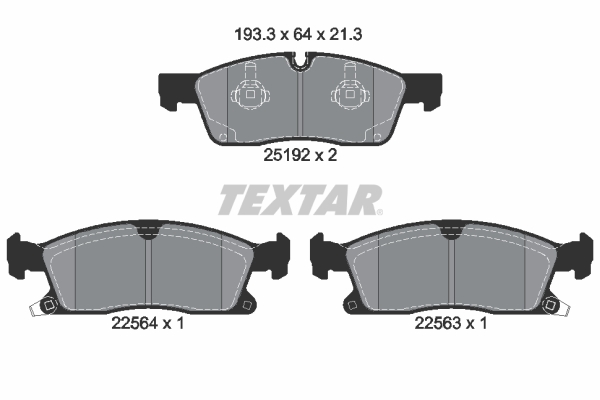TEXTAR Bremseklodser 2519207 for JEEP