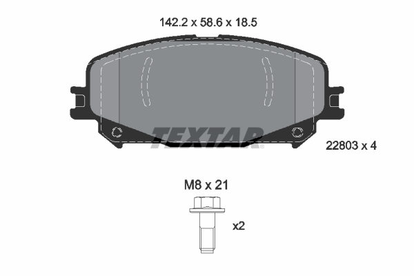 TEXTAR Bremseklodser 2280301 for RENAULT MITSUBISHI