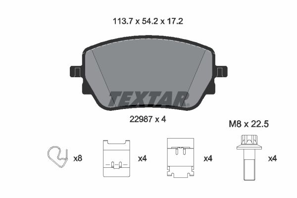 TEXTAR Bremseklodser 2298701 for MERCEDES-BENZ