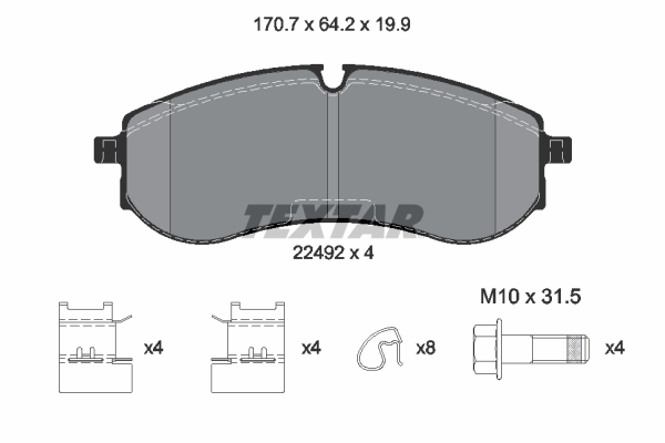 TEXTAR Bremseklodser 2249201 for MAN VW