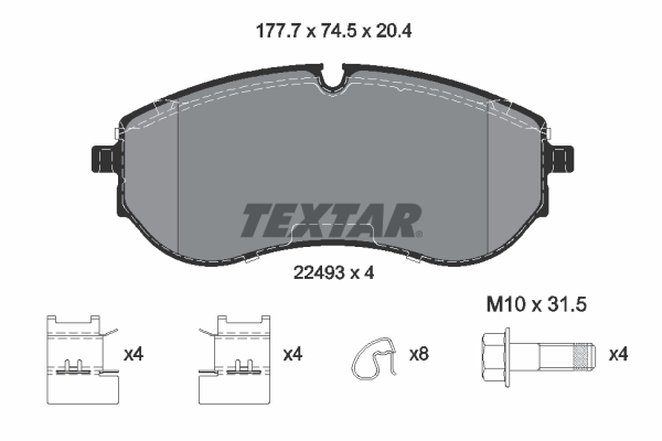 TEXTAR Bremseklodser 2249301 for MAN VW