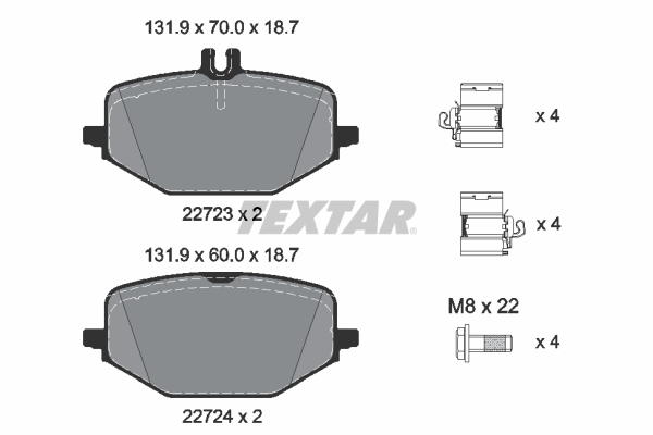 TEXTAR Bremseklodser 2272303 for MERCEDES-BENZ