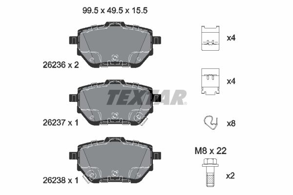 TEXTAR Bremseklodser 2623601 for TOYOTA