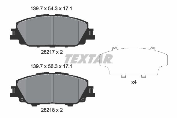 TEXTAR Bremseklodser 2621701 for TOYOTA (GAC) TOYOTA