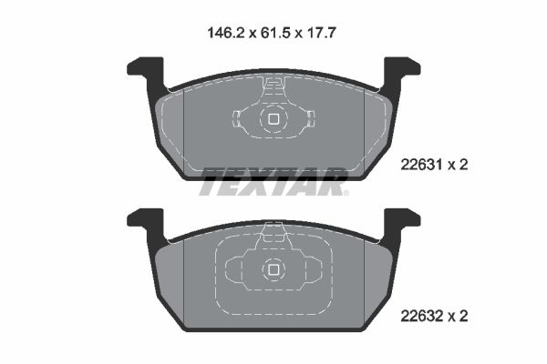 TEXTAR Bremseklodser 2263101 for SKODA (SVW) SKODA