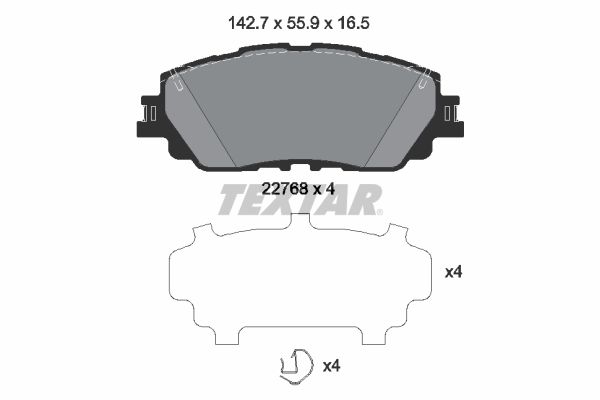 TEXTAR Bremseklodser 2276801 for TOYOTA LEXUS TOYOTA (GAC)
