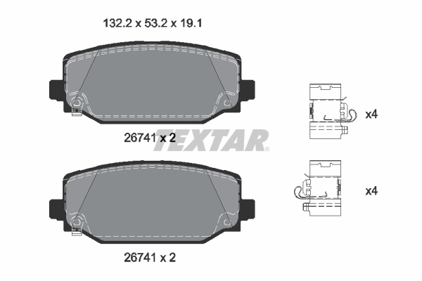 TEXTAR Bremseklodser 2674101 for JEEP