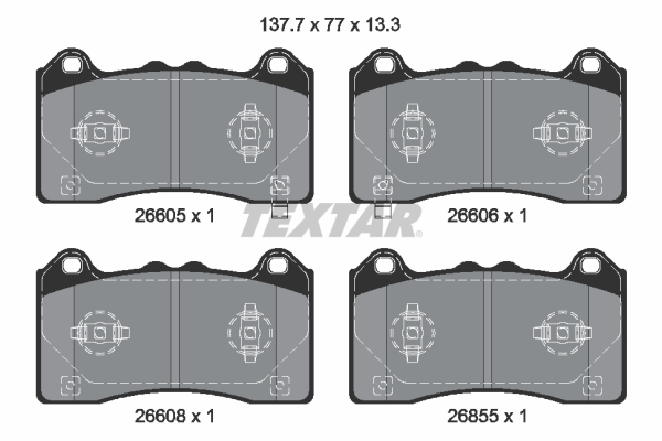 TEXTAR Bremseklodser 2660501 for FORD USA FORD FORD (CHANGAN)