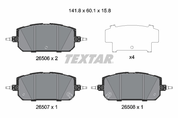 TEXTAR Bremseklodser 2650601 for MAZDA MAZDA (CHANGAN)