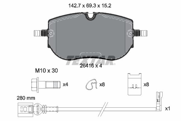 TEXTAR Bremseklodser 2641601 for FORD USA AUDI SKODA FORD