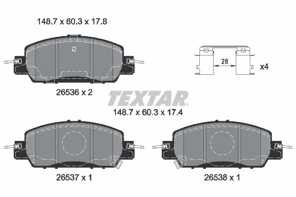 TEXTAR Bremseklodser 2653601 for HONDA (GAC) HONDA