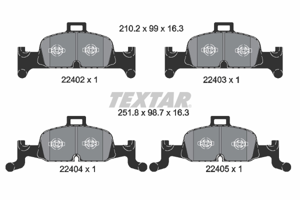 TEXTAR Bremseklodser 2240201 for AUDI (FAW) SKODA AUDI (SAIC) SEAT AUDI