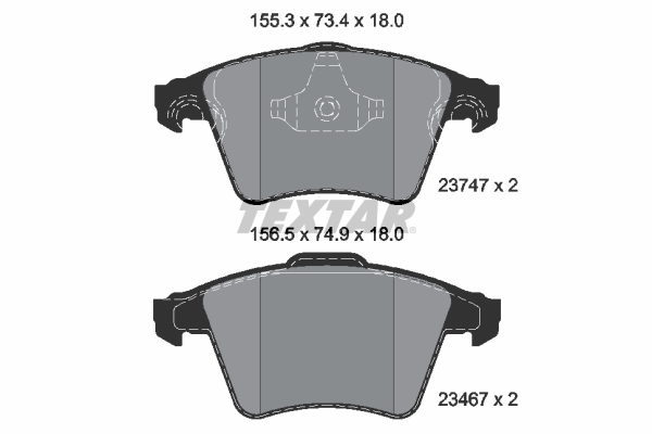 TEXTAR Bremseklodser 2374701 for SEAT