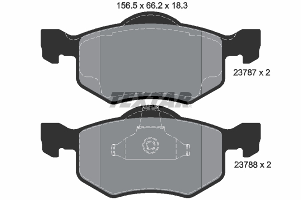 TEXTAR Bremseklodser 2378701 for FORD MAZDA FORD USA MITSUBISHI MERCURY