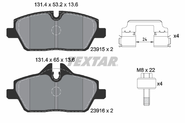 TEXTAR Bremseklodser 2391508 for BMW