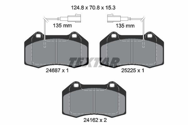 TEXTAR Bremseklodser 2468701 for FIAT ABARTH ALFA ROMEO