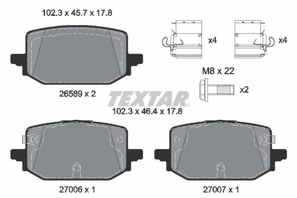 TEXTAR Bremseklodser 2658901 for NISSAN RENAULT