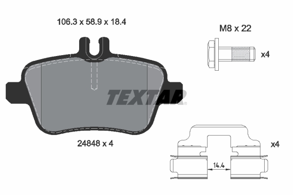 TEXTAR Bremseklodser 2484801 for MERCEDES-BENZ
