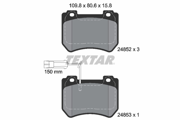 TEXTAR Bremseklodser 2485201 for ALFA ROMEO