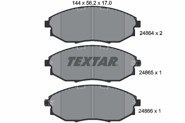 TEXTAR Bremseklodser 2486401 for CHEVROLET SUZUKI