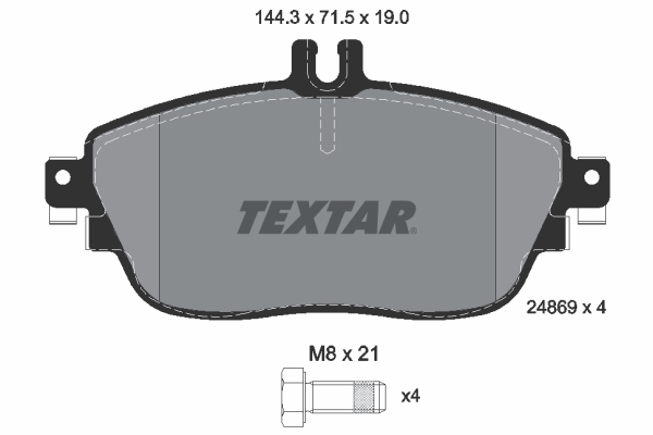 TEXTAR Bremseklodser 2486901 for MERCEDES-BENZ INFINITI