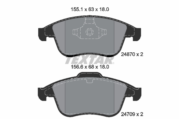 TEXTAR Bremseklodser 2487001 for RENAULT